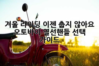 겨울 라이딩, 이젠 춥지 않아요! 오토바이 열선핸들 선택 가이드