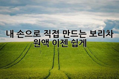 내 손으로 직접 만드는 보리차 원액, 이젠 쉽게!